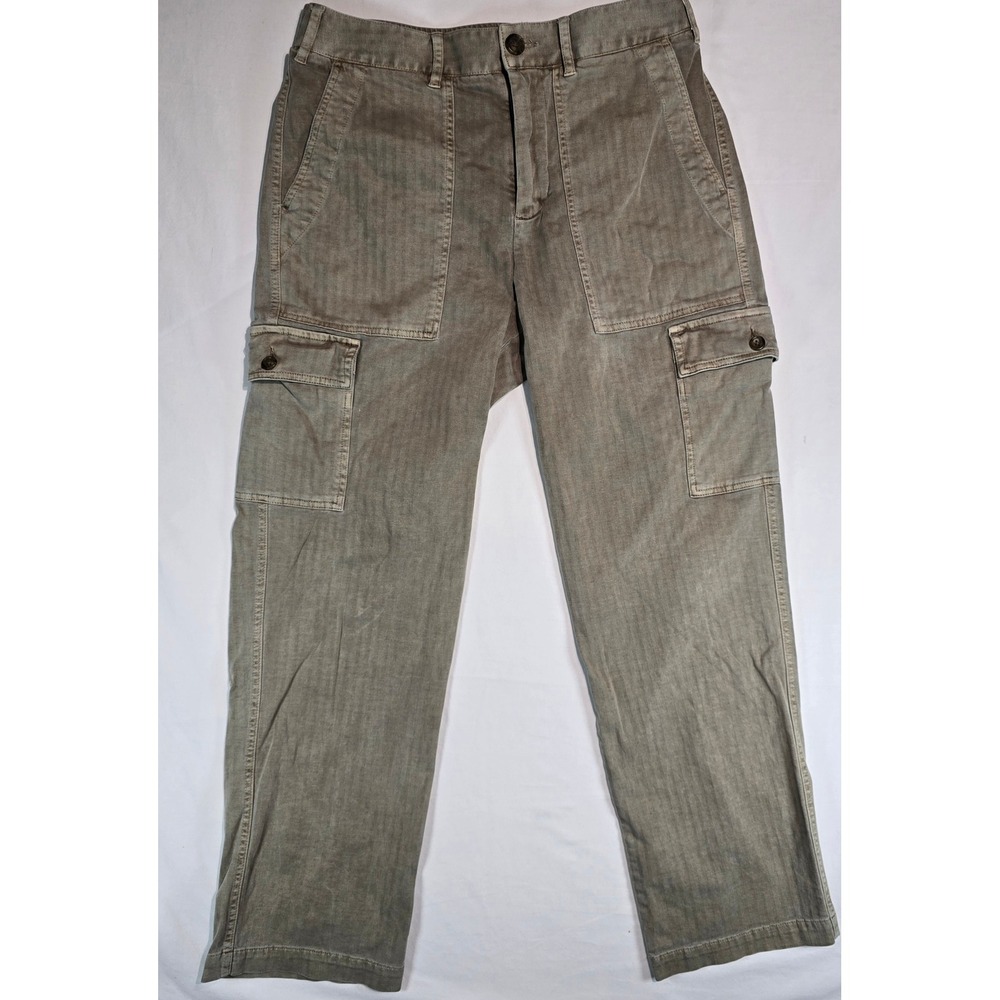 James Perse Herringbone Cargo Pants Mens 2 Olive Taupe Utility WHBS1043